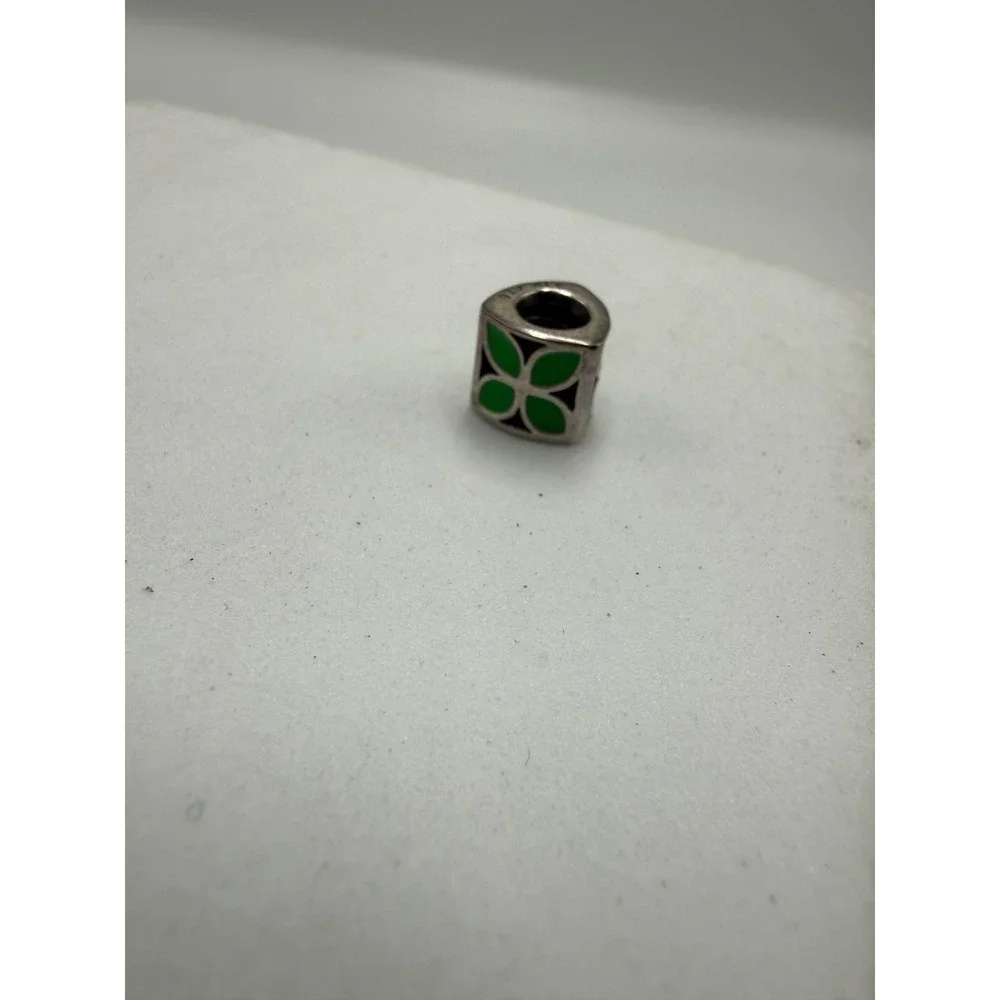 Pandora Sterling Silver Green Enamel Four Leaf Clover Lucky Charm 925 ALE
